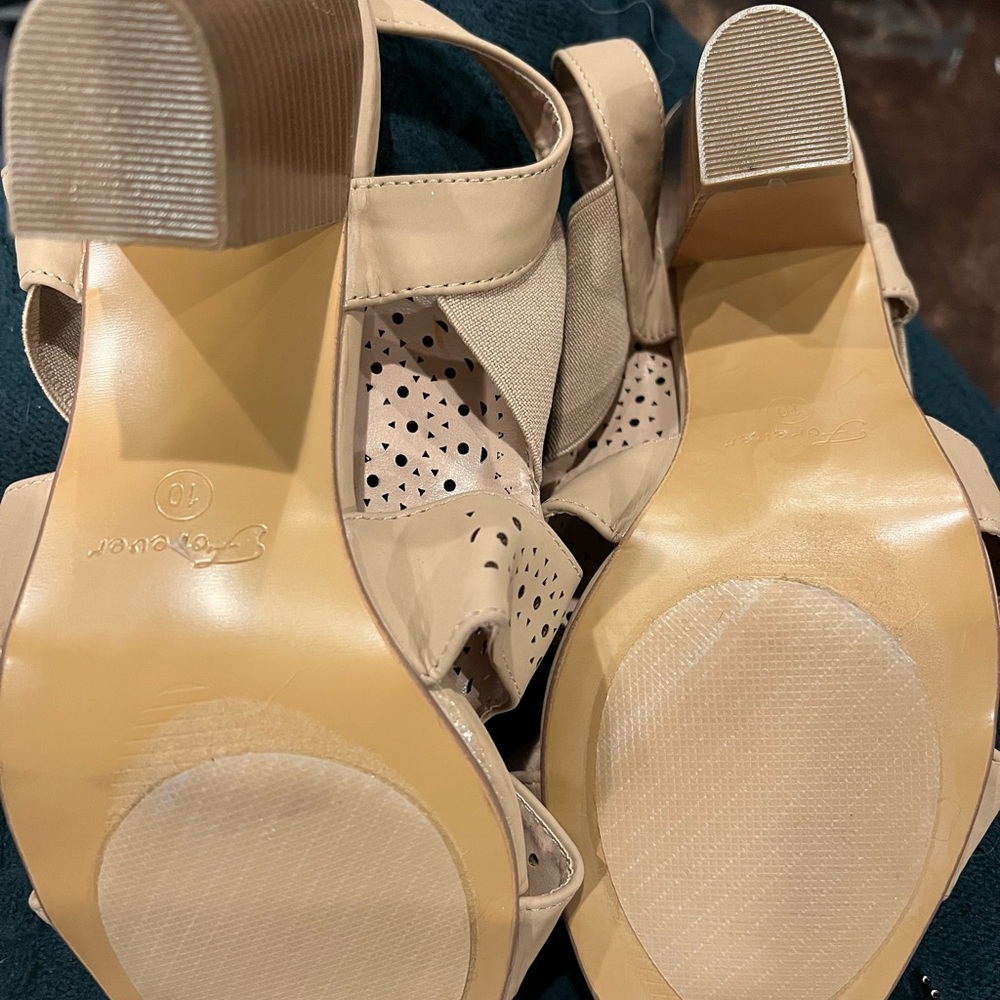 Beige Leather Womens 10 heel
